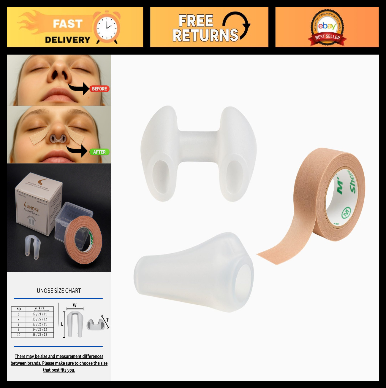 Nostril Retainer for Rhinoplasty – Medical Silicone Nose Shaper, Comfortable Sup