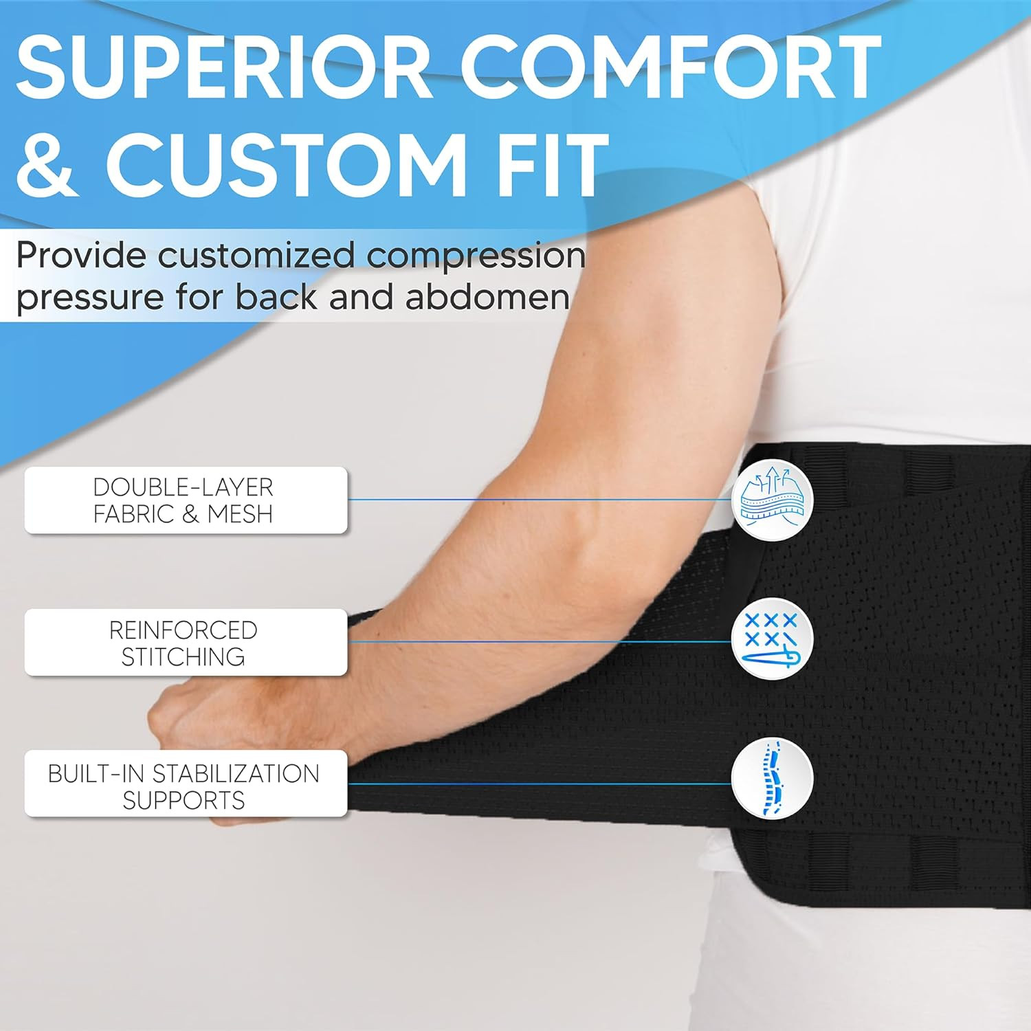 Golf Huggy Back Brace – Lower Back Support for Golf, Walking, Sports – Lightweig