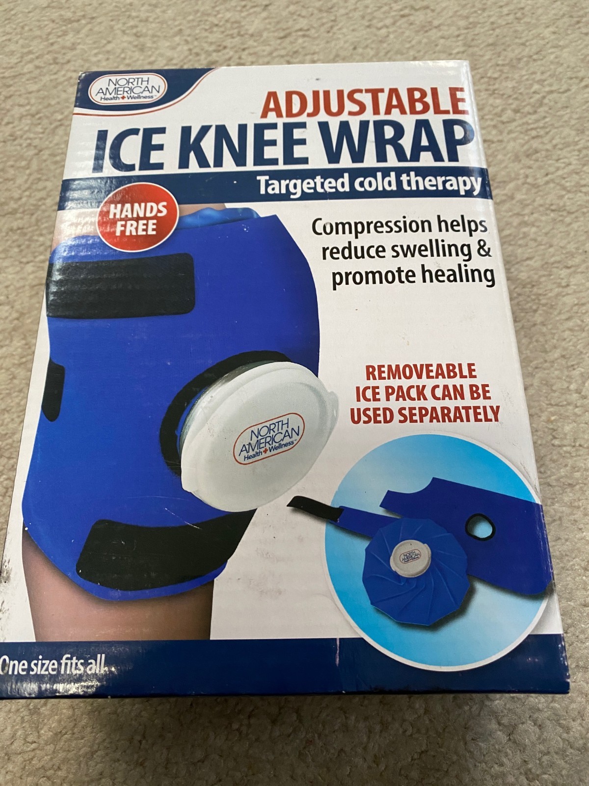 North American Health and Wellness Adjustable Ice Knee Wrap