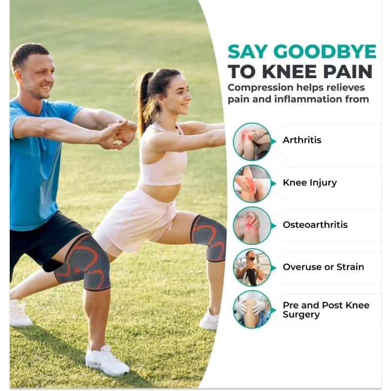 Knee Brace Knee Compression Sleeve for Knee Pain Running Weightlifting Knee