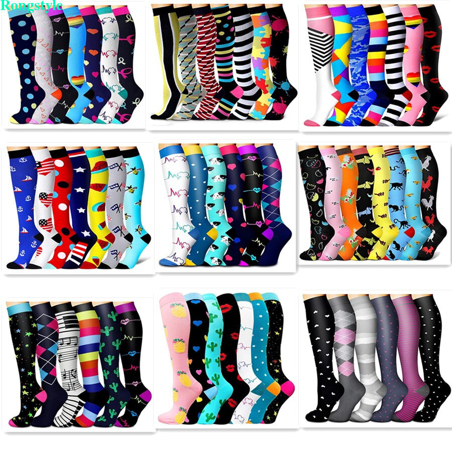 Lot Compression Socks Stockings Knee High Women Mens Medical 20-30 mmHG S/M-X/XL