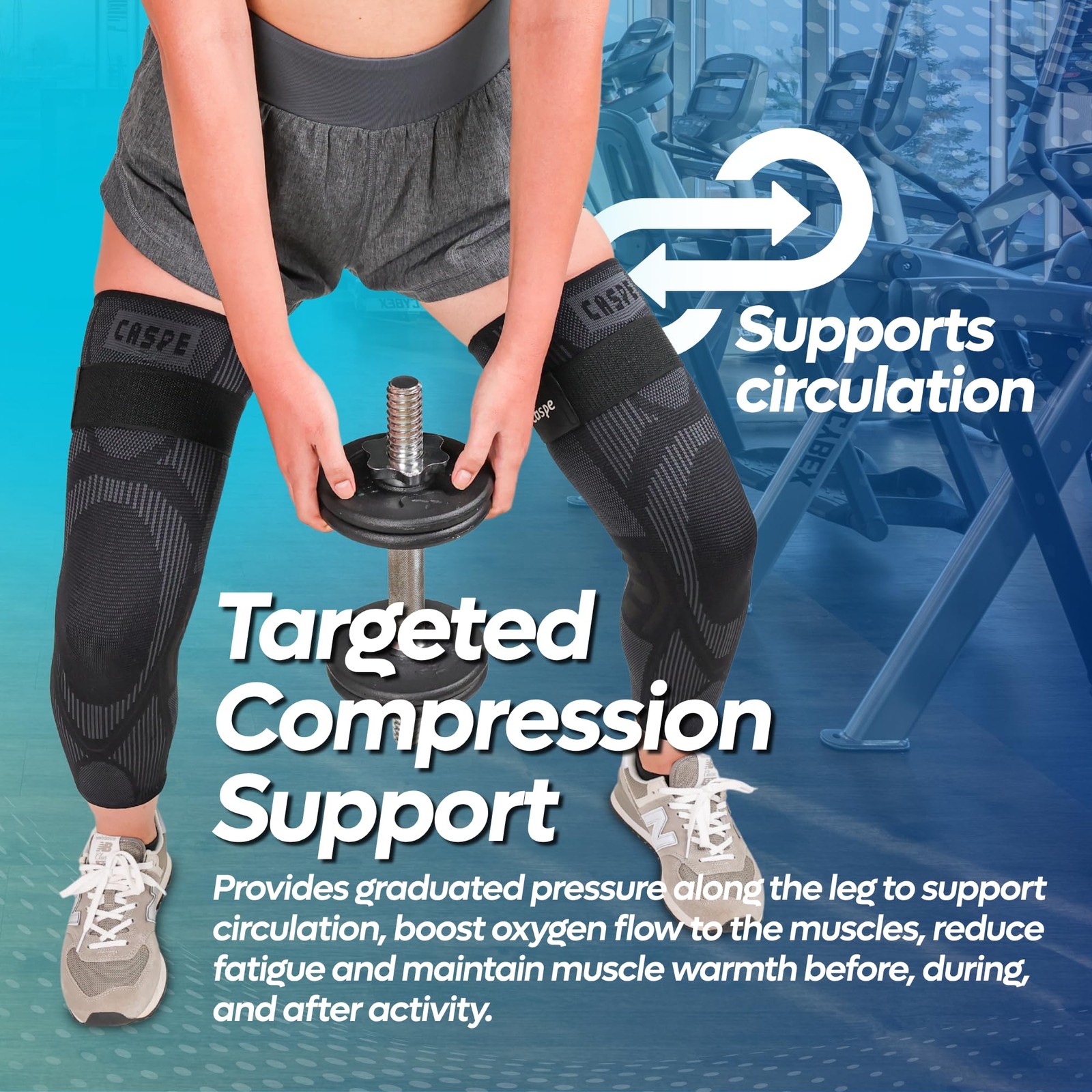 1 Pack Leg Compression Sleeve With Strap, Full Length Thigh Knee Calf Support…