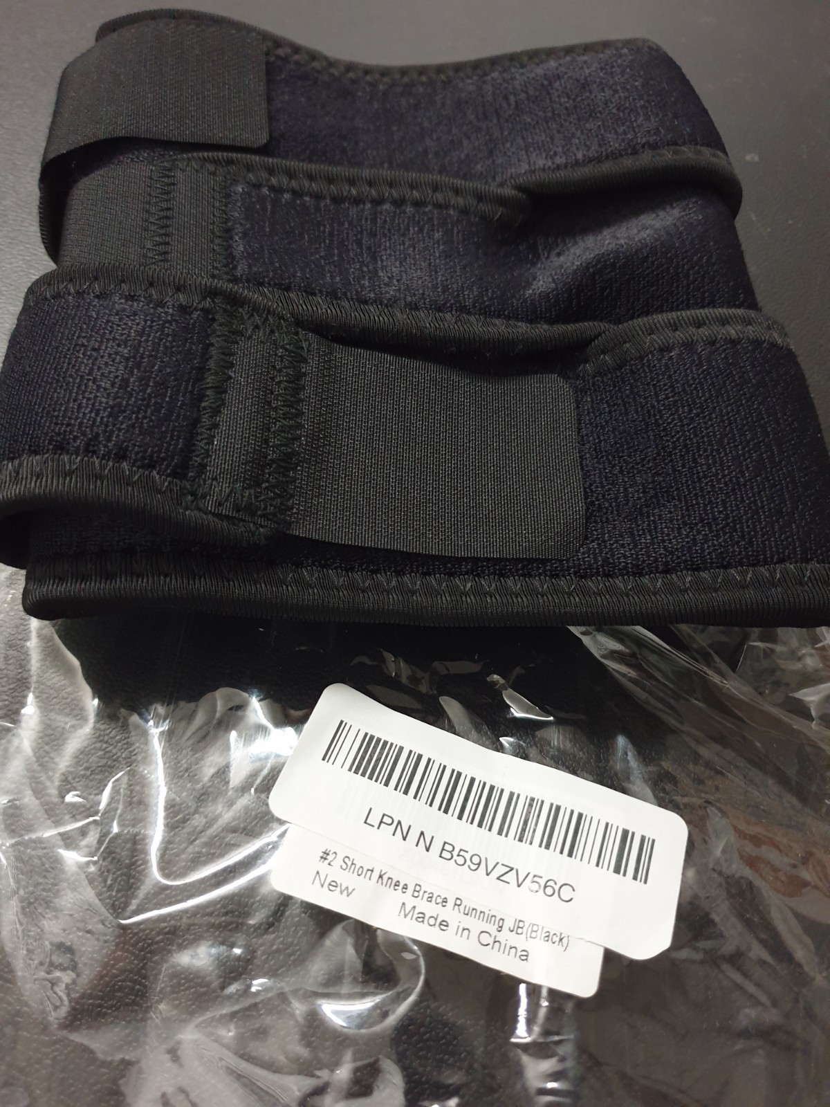 Black Adjustable Short Knee Compression Brace Durable for Stability, Pain Relief