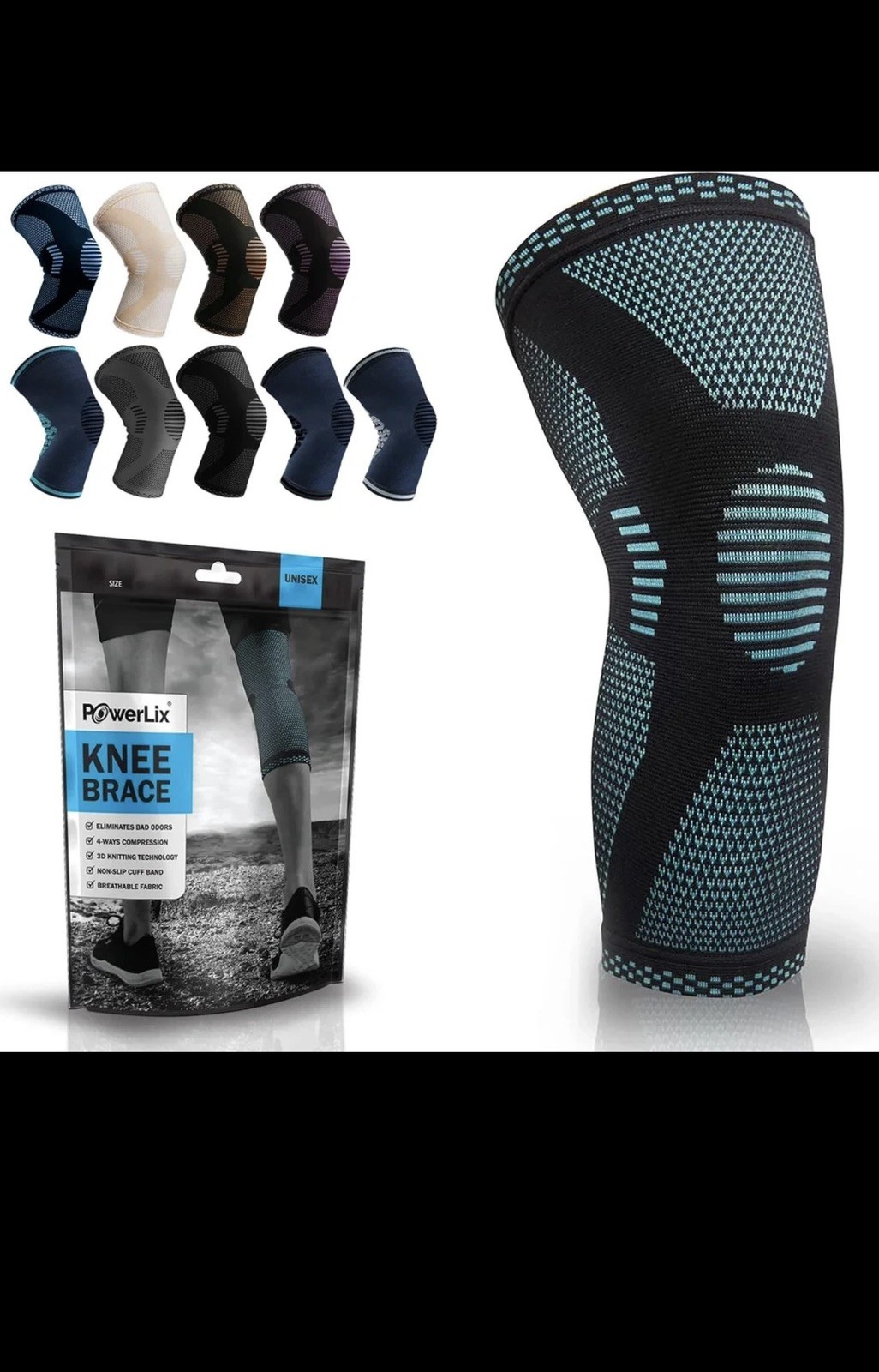 POWERLIX Leg Sleeve – Best Knee Brace for Leg Pain for Men & Women Knee Support