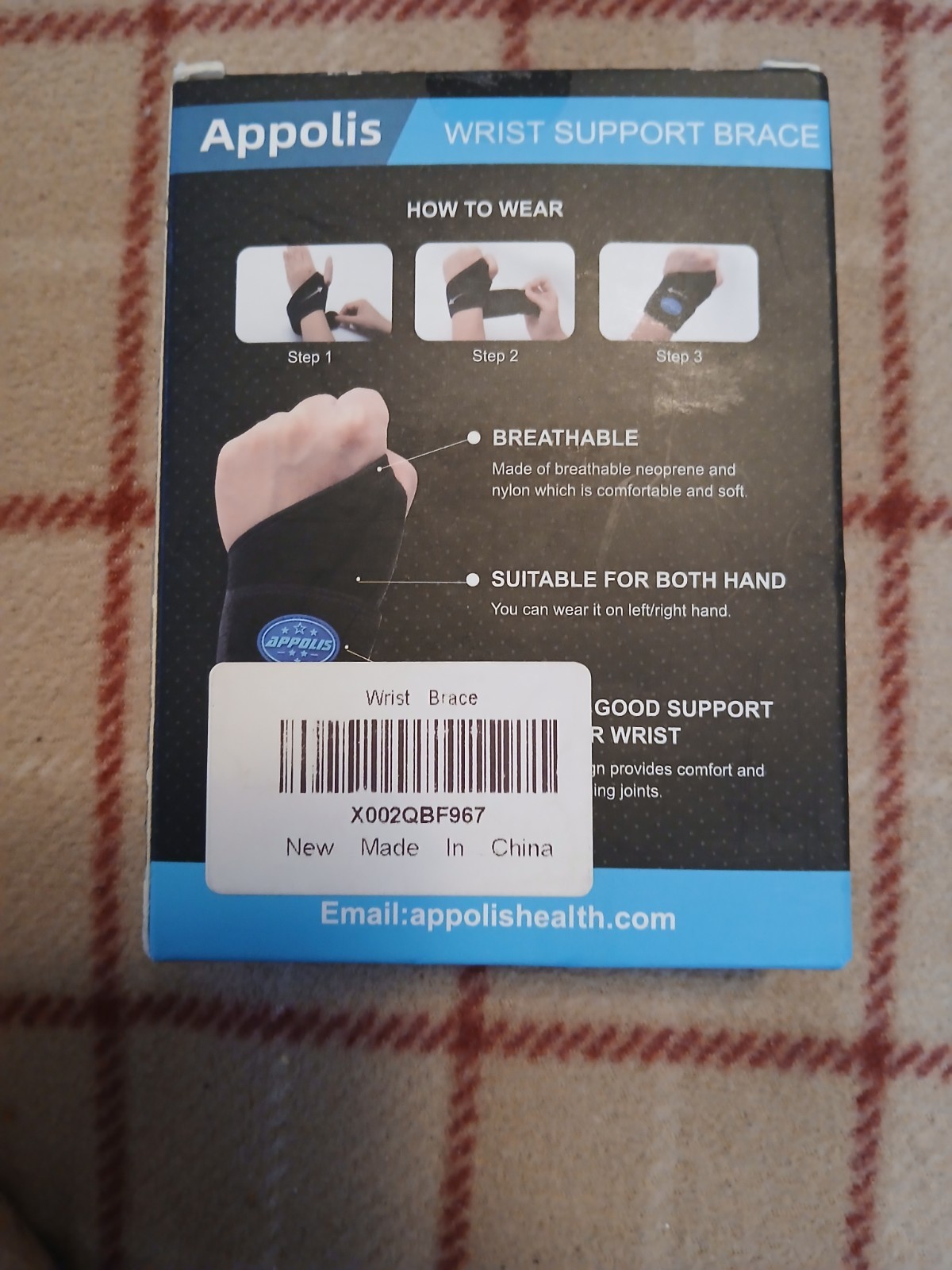 Appolis Wrist Support Strap. Breathable, ,Left or Right Hand, COMFORTING