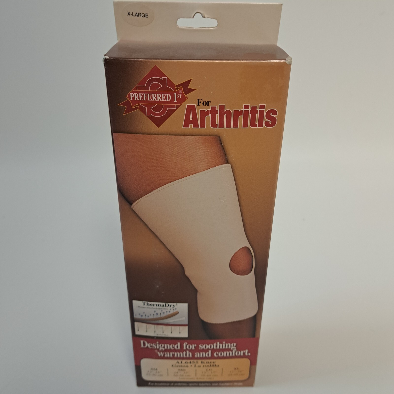 XLARGE 17″-19″ ThermalDry 3-Layers Support Knee Wrap Brace Arthritis Pain Relief