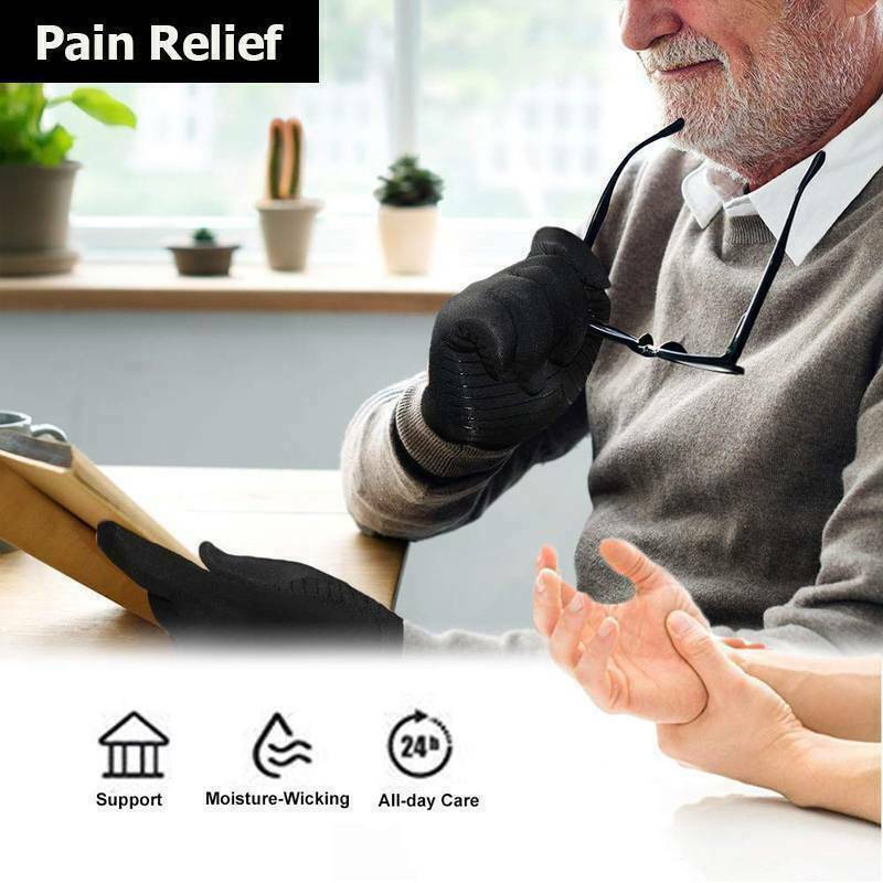 Copper Arthritis Compression Gloves Hand Support Joint Pain Relief Full Finger
