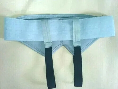 Double Inguinal Hernia Support Belt Grey Truss Brace with 2 pads S/M/L/XL/XXL