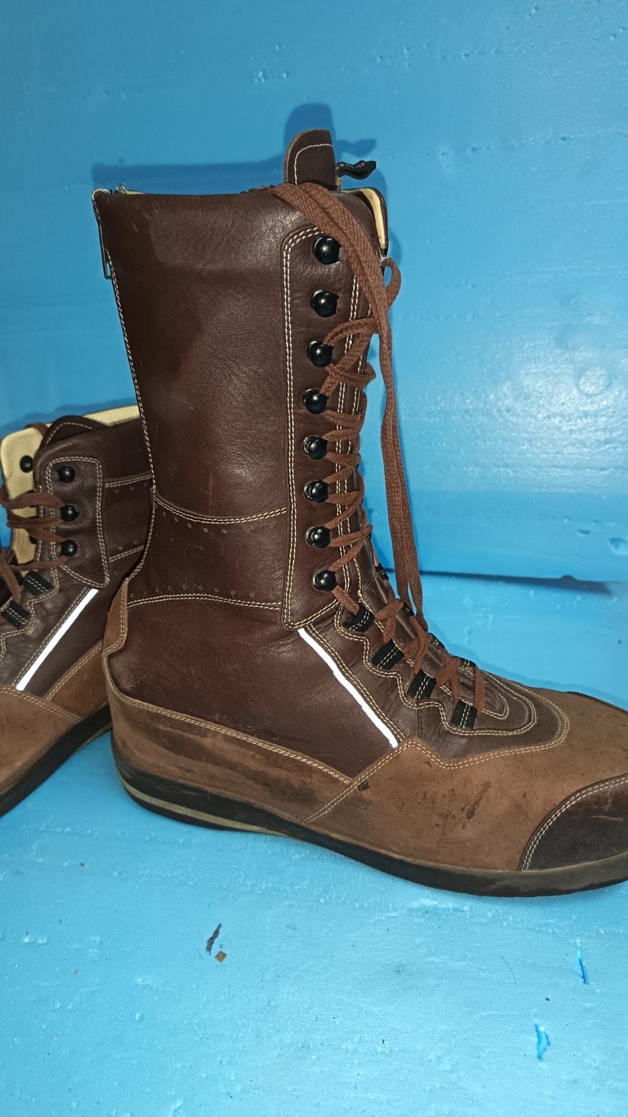 Herzer German Custom Medical Boot Brown Leather Rear Zipper Amputee Support R