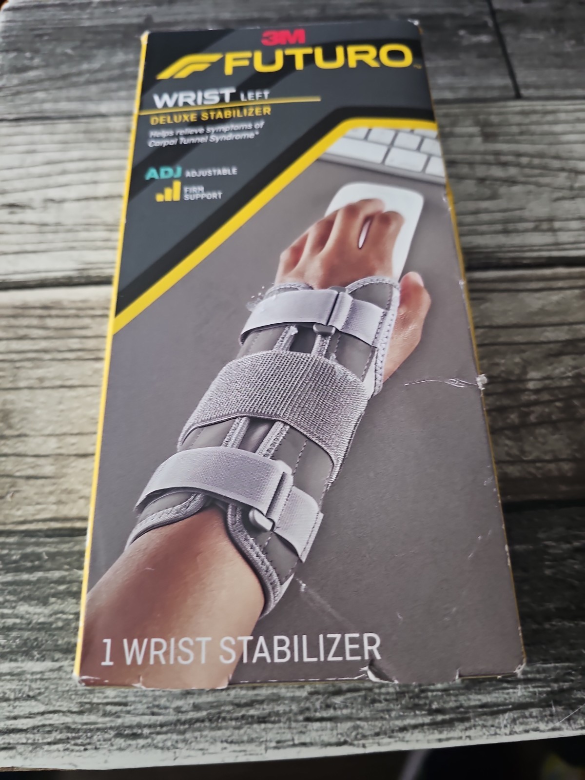 3M Futuro Wrist Deluxe Stabilizer LEFT Hand Adjustable Sizing Firm Support 09014