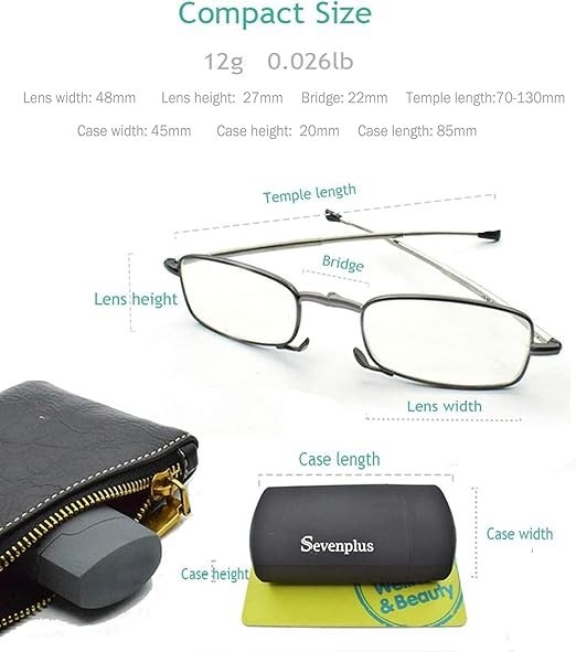 2 Pack Reading Glasses Blue Light Blocking, Anti UV Glare, Foldable Computer 2.5