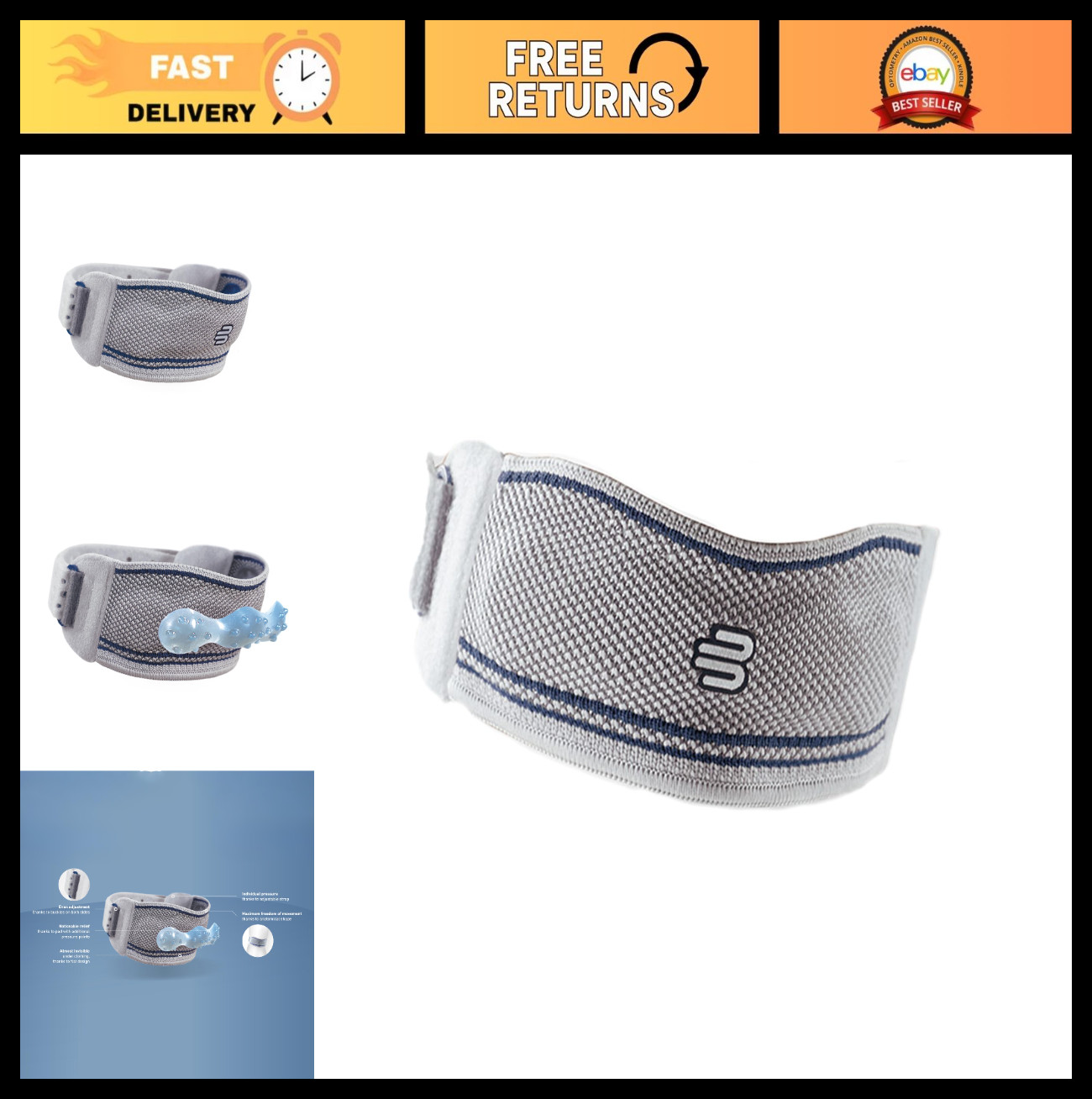 Knee Strap Support for Patella & Tendon Relief – Jumper’s Knee, Shin Splints Aid