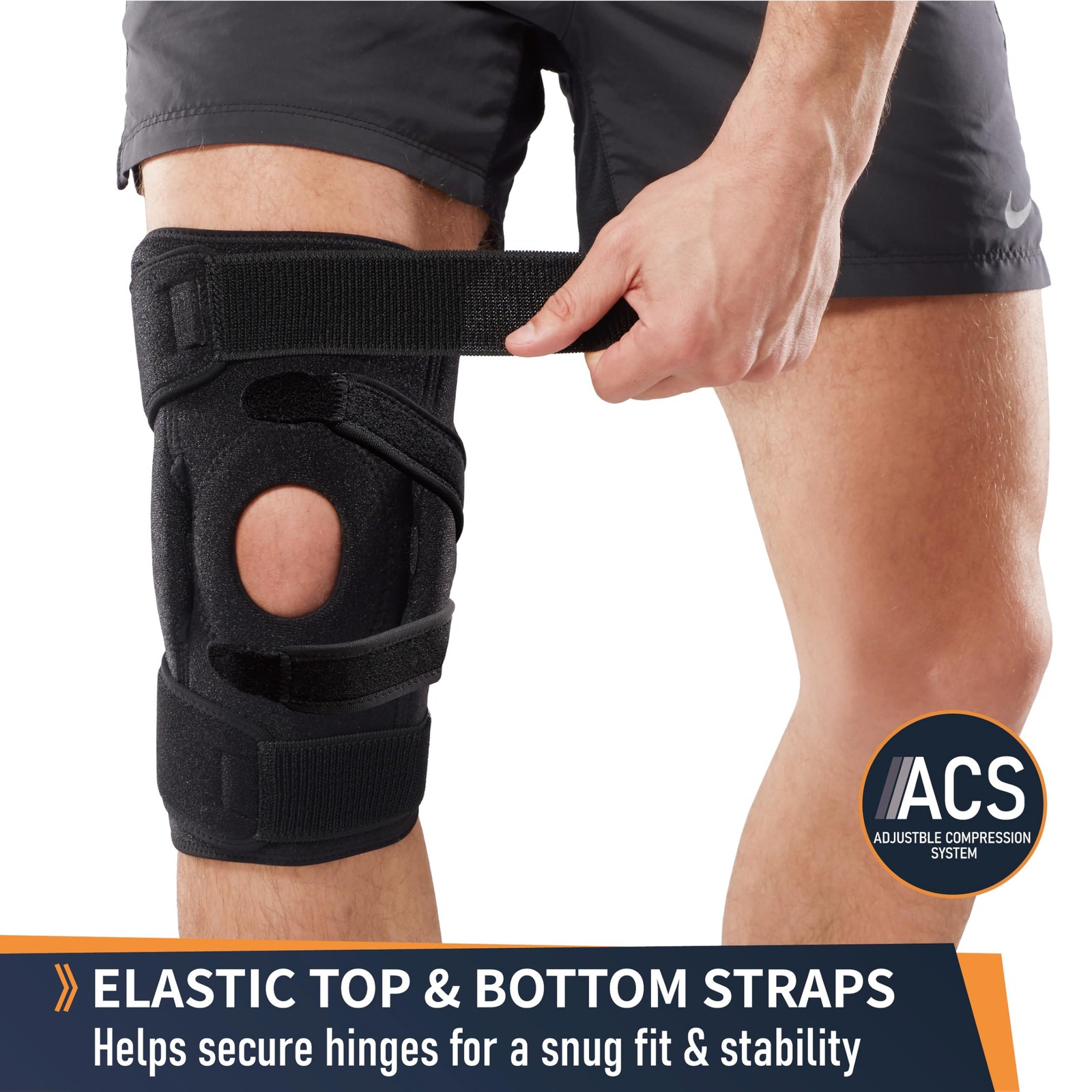 Adjustable Hinged Knee Brace – Dual Side Hinges for ACL, PCL, MCL Injury Supp…