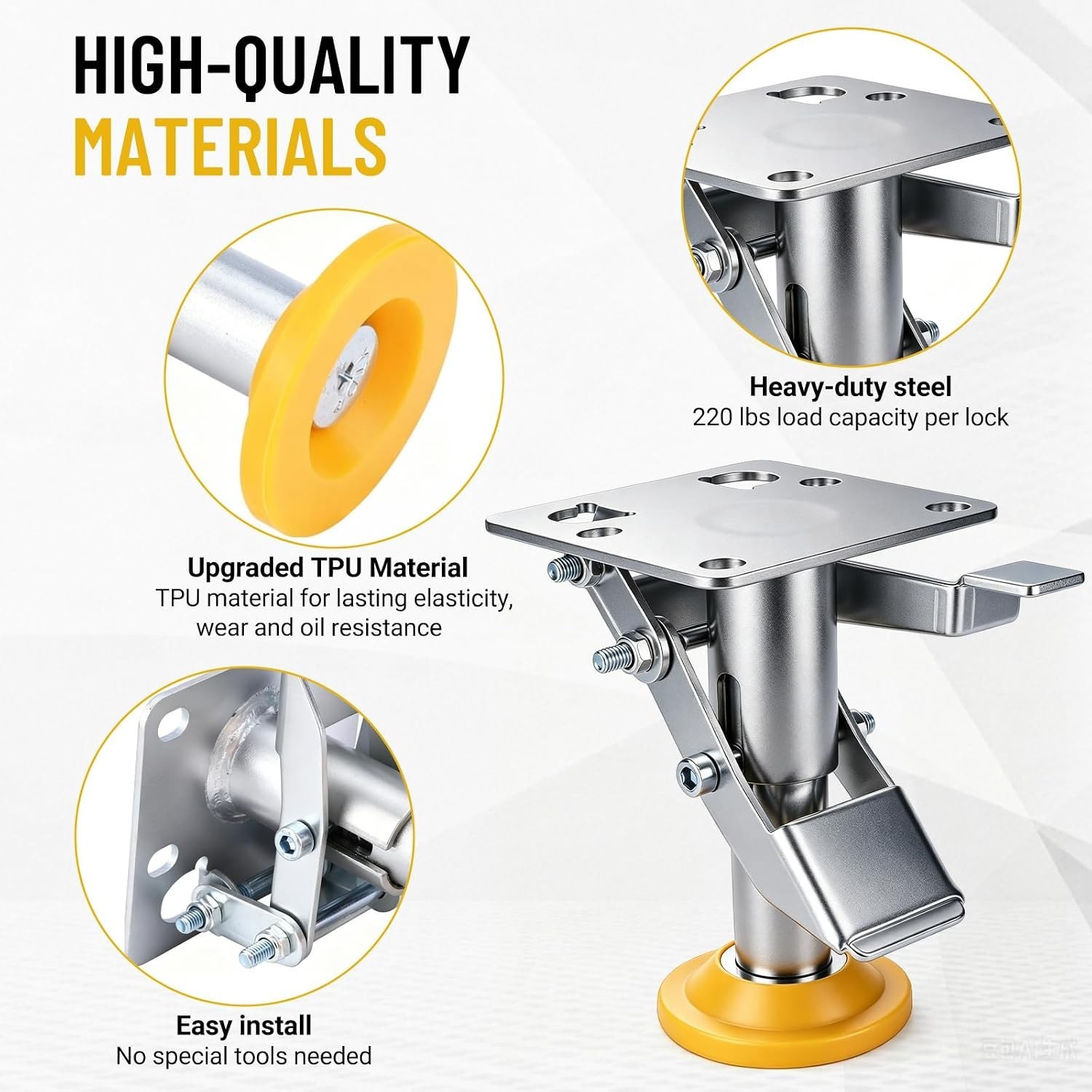 220 LB Adjustable Floor Lock – Heavy-Duty Jack Post with Anti-Slip Pads