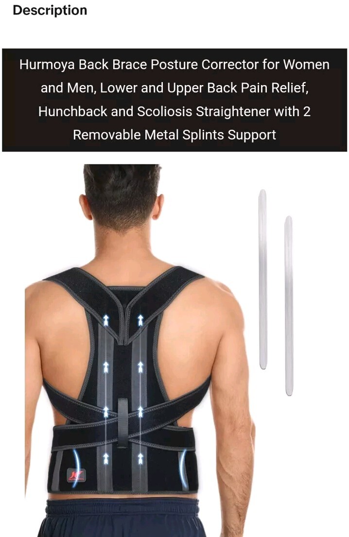 1 pc Large L Posture Corrector Brace Adjustable Lower Upper Back Support Pain