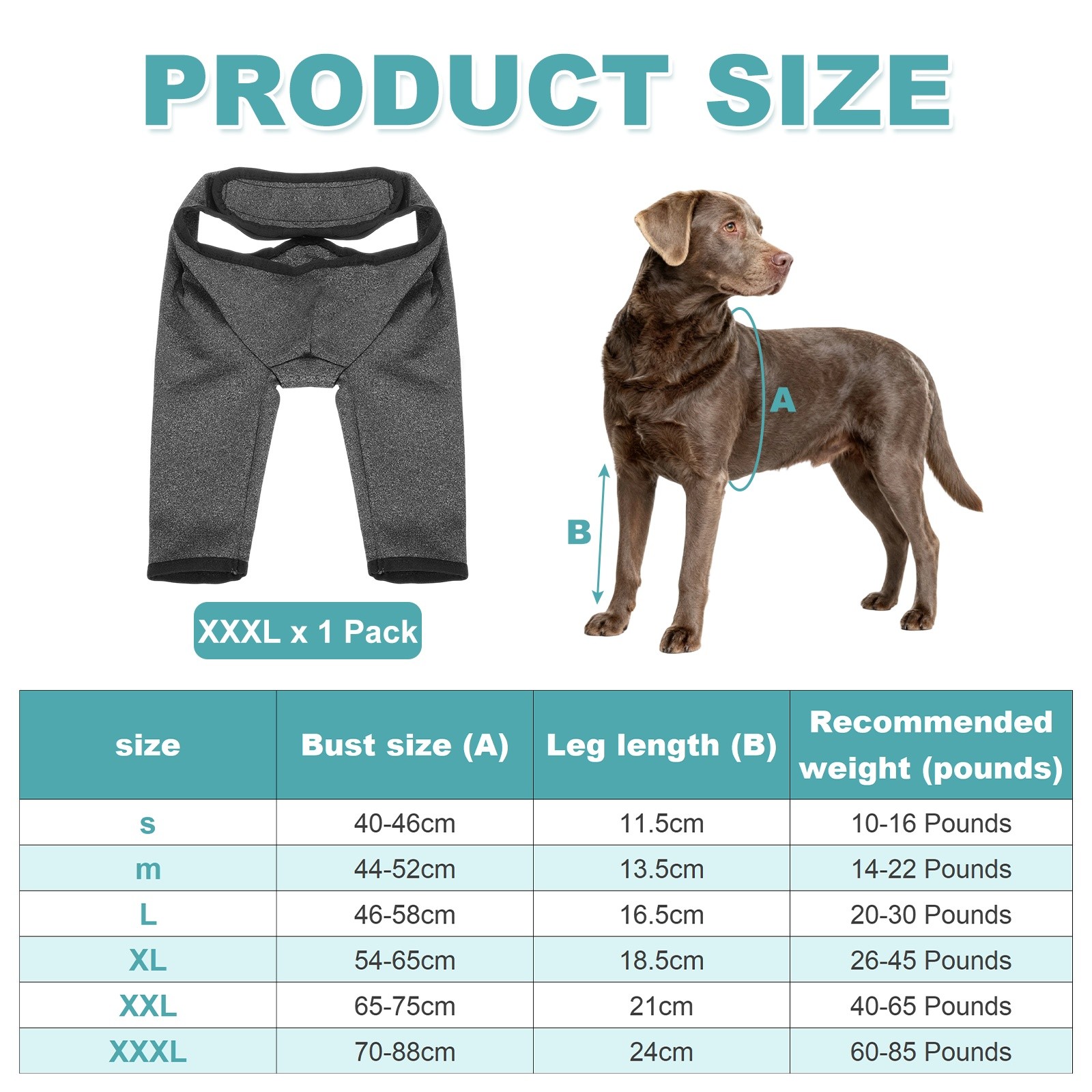 Dog Leg Sleeves Suit for Front Legs XXXL Dark Gray Polyester