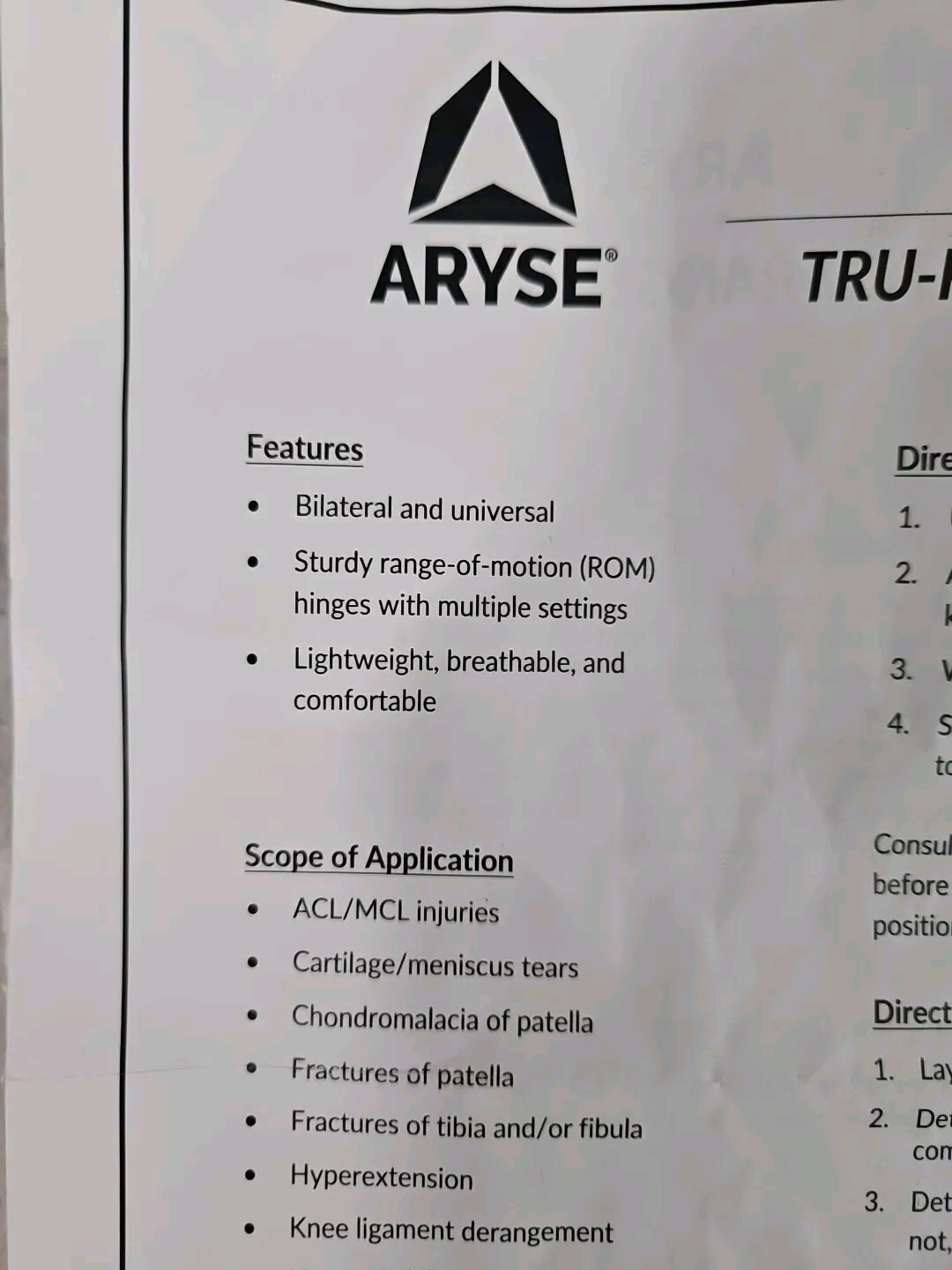 Arise Tru Range Knee Brace Multiple Setting Unisex Knee Rehab
