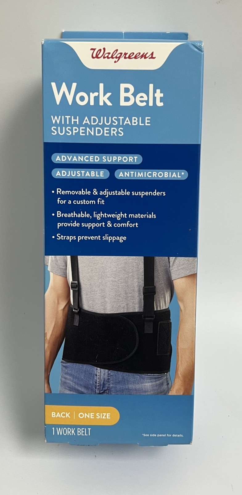 Walgreens – Work Belt w/Adjustable Suspenders – Back Support – One Size