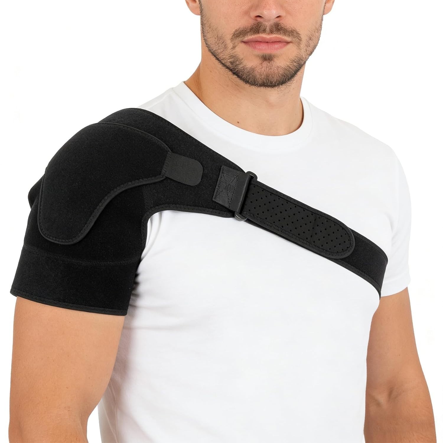 SHOULDER BRACE ROTATOR CUFF PAIN RELIEF SUPPORT ADJUSTABLE SLEEVE WRAP