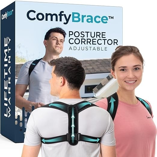 ComfyBrace Posture Corrector-Back Brace for Men and Women- Fully Adjustable