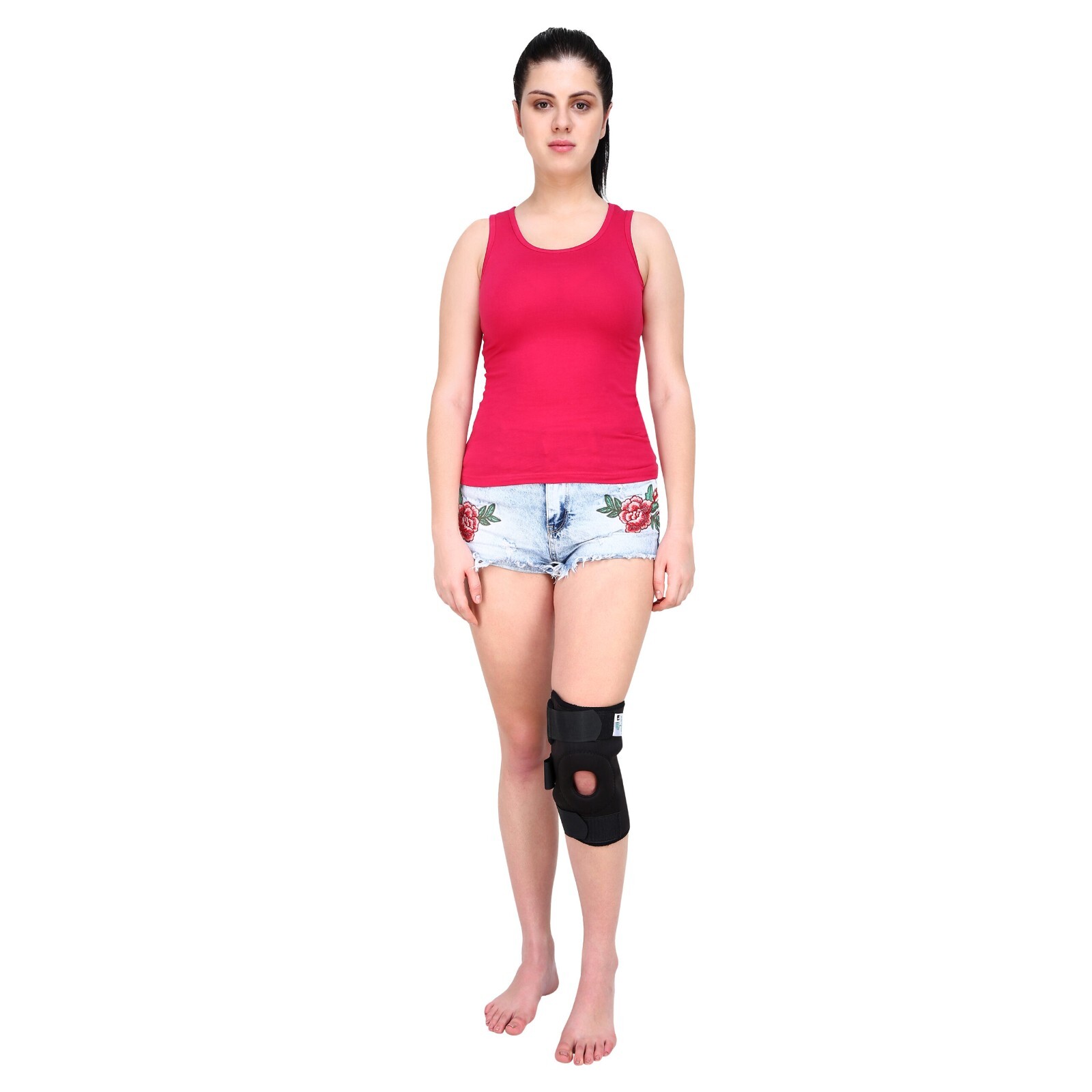Open Patella Knee Brace Longlife Black Color 12 × 10 × 1 cm Joint Supporter