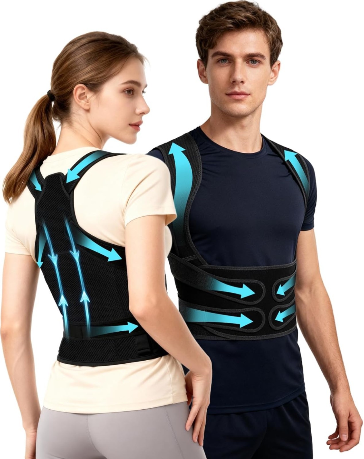 Posture Corrector Women & Men, Back Brace Straightener with Adjustable Support S