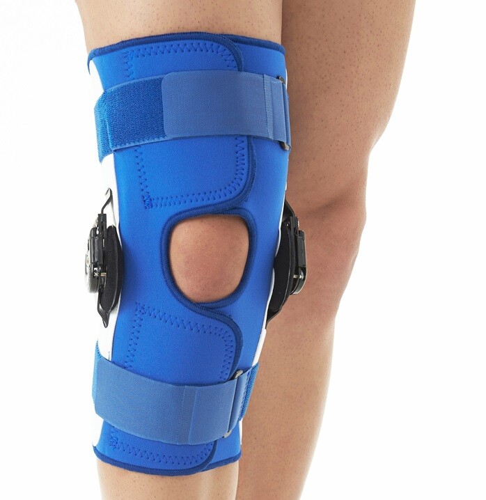 Dr.MED Brace4U Rom Knee Brace Large w/ Dial Pin Lock Adjustable Hinged Stabilize
