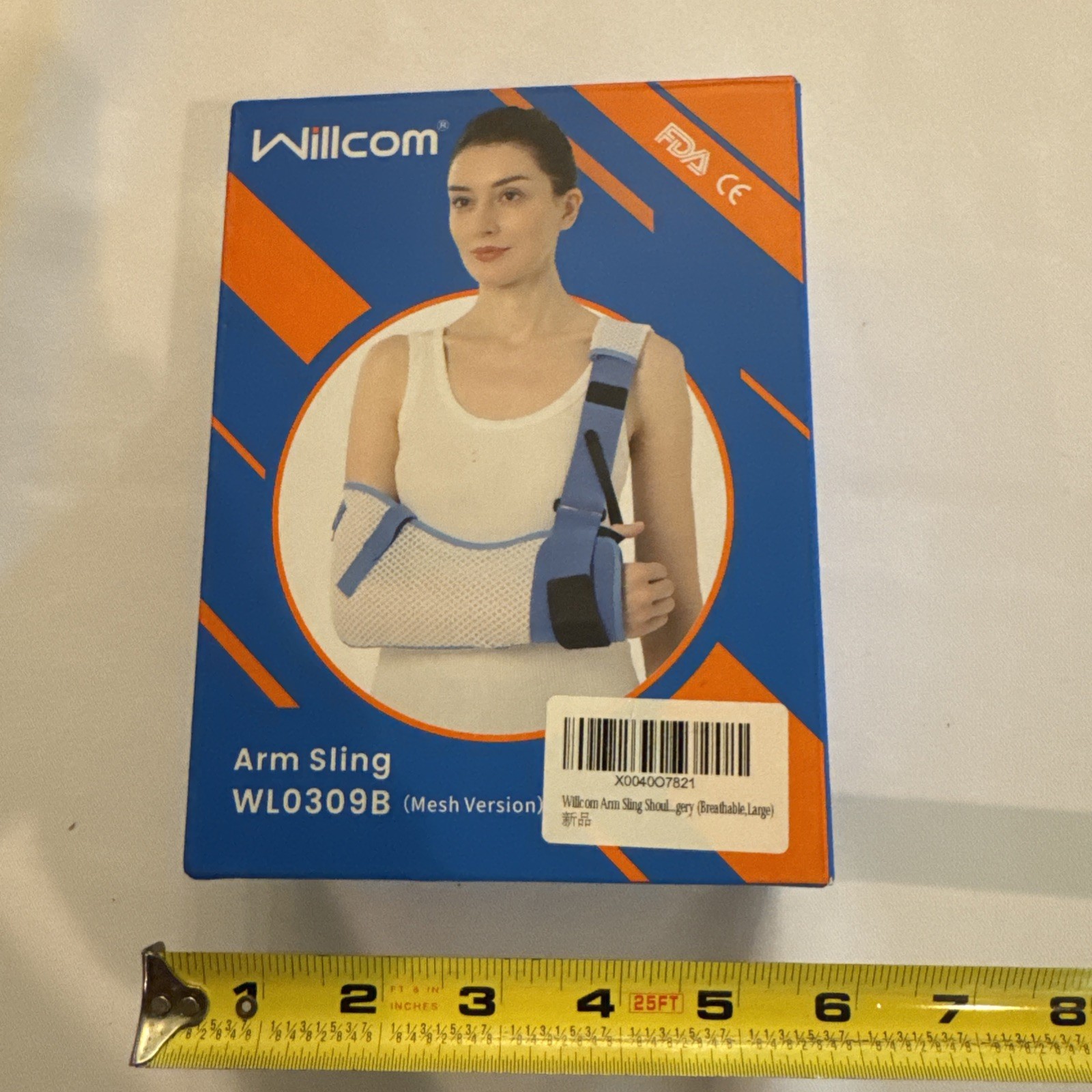 Willcom arm sling WLO 309B mesh version white blue LARGE RIGHT ARM UNISEX