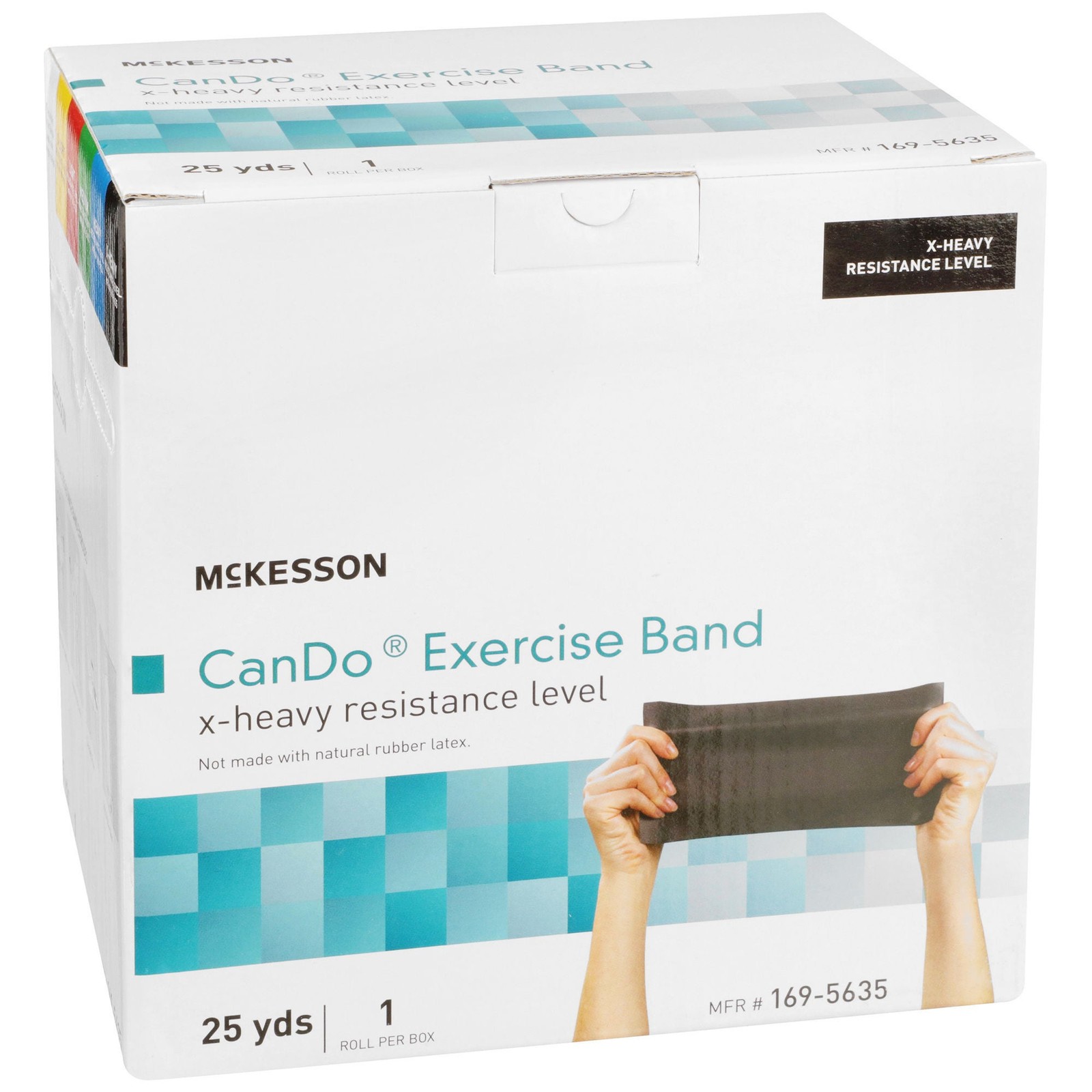 McKesson CanDo Exercise Resistance Band Black X-Heavy Resistance 5″ x 25 Yd 1