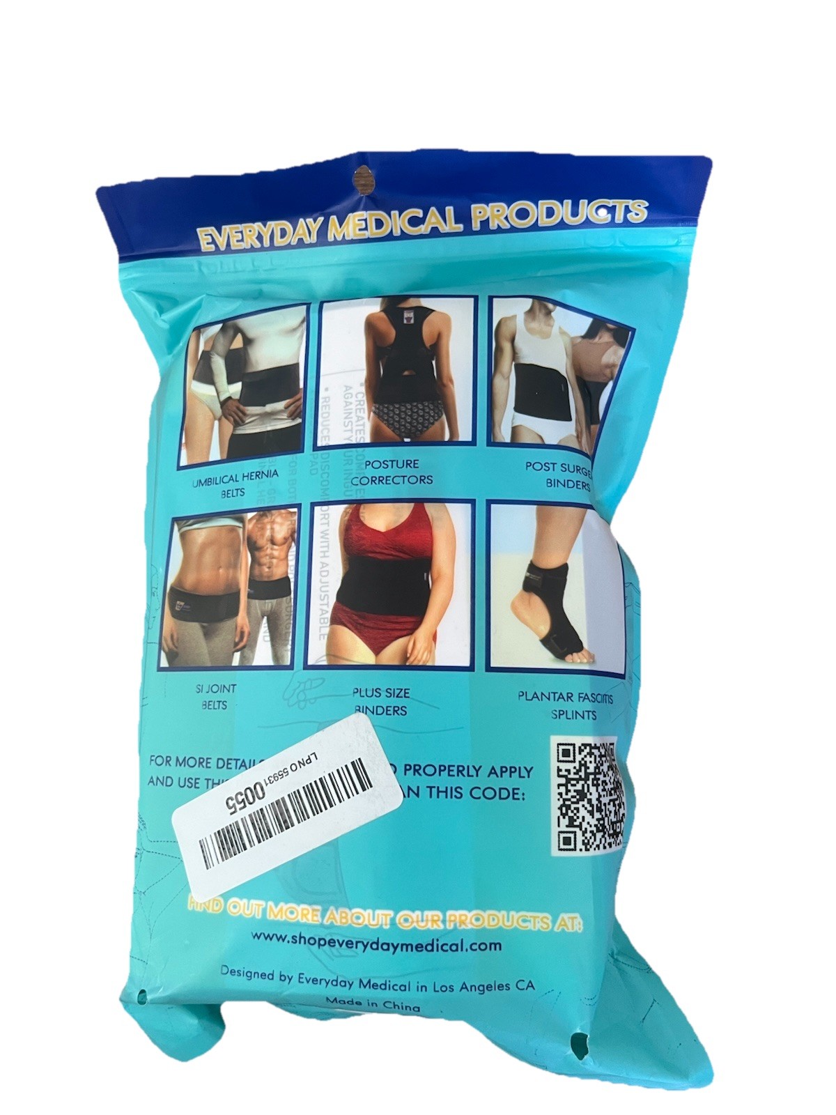 Everyday Medical Inguinal Hernia Support Groin Belt S/M Black 8104