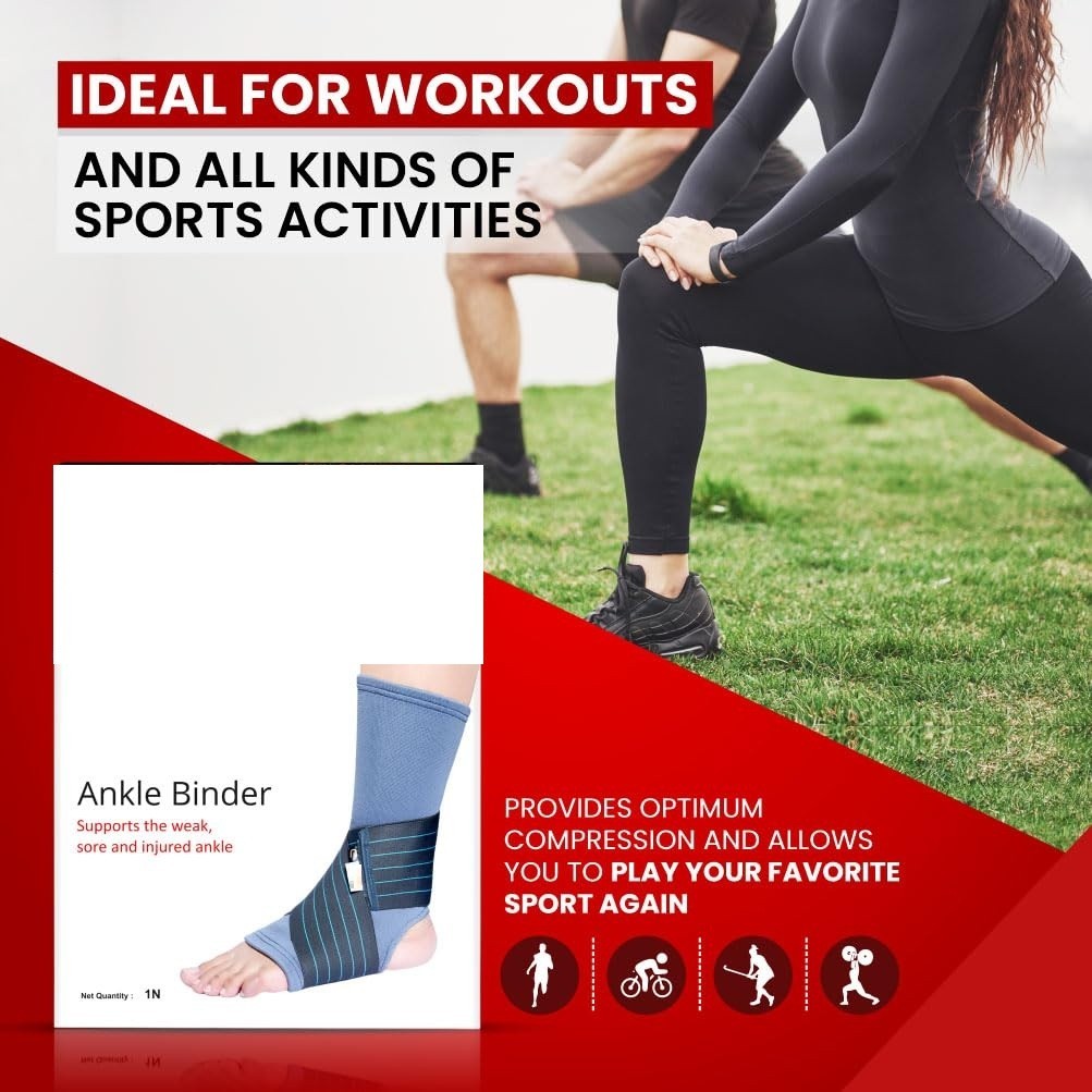 Ankle Brace with Elastic Strap for Ankle Pain | Adjustable – Universal Size