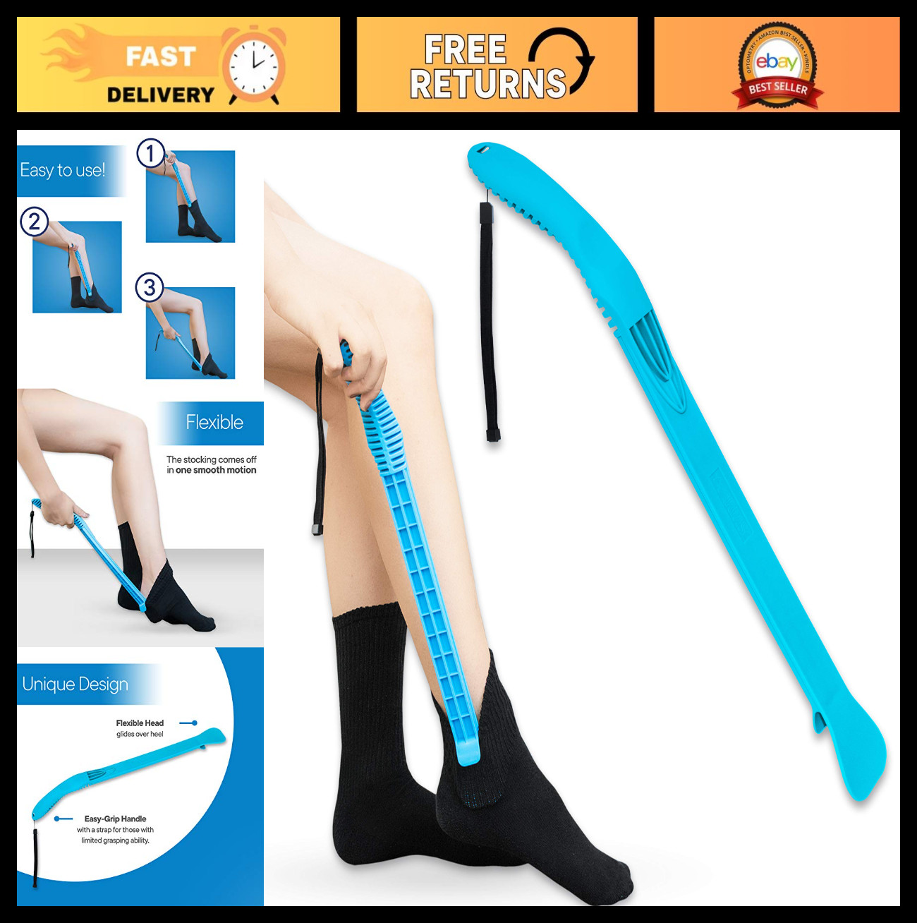 Compression Sock Aid for Easy Removal of Light to Medium Hosiery – Arthritis Fri