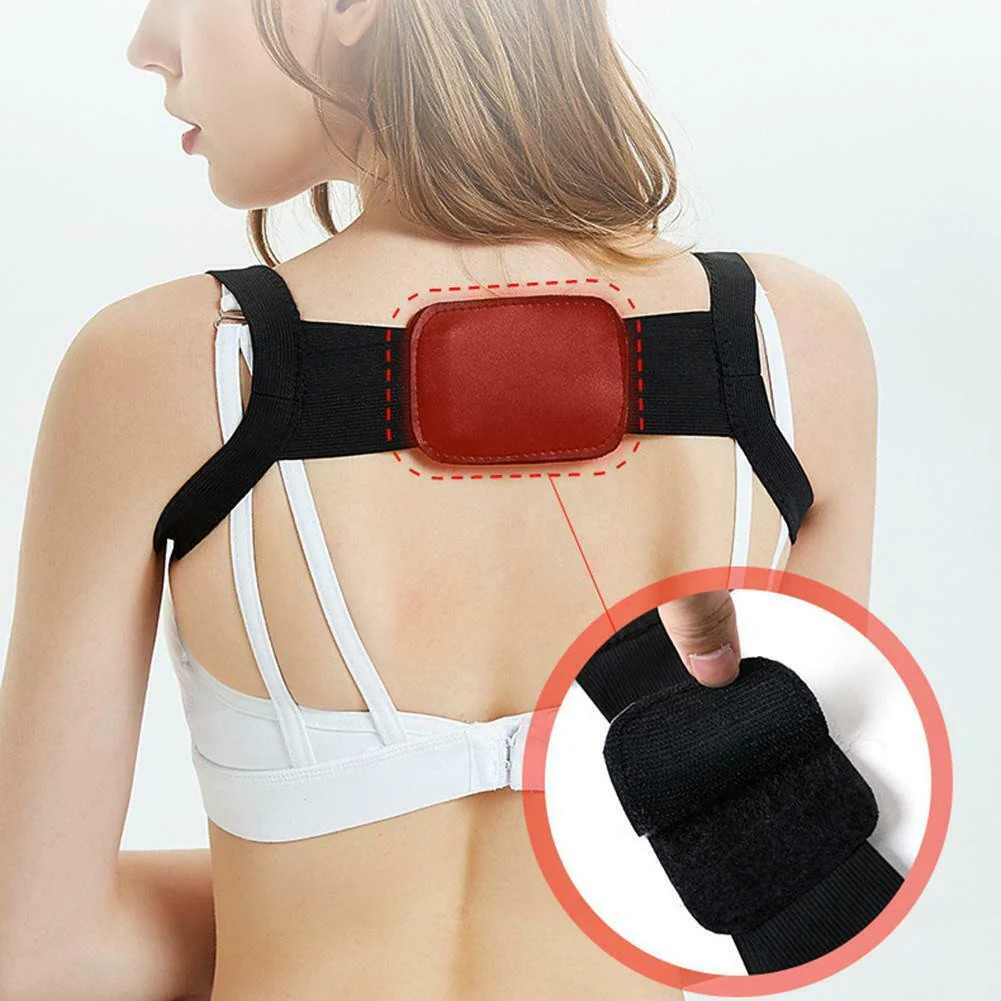 Back Support Correction Belt, Breathable 1PC for Home Travel (Black)