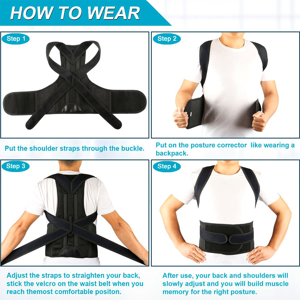 Chest Up Back Brace for Women Men Back Support Posture Corrector Vest Shaper
