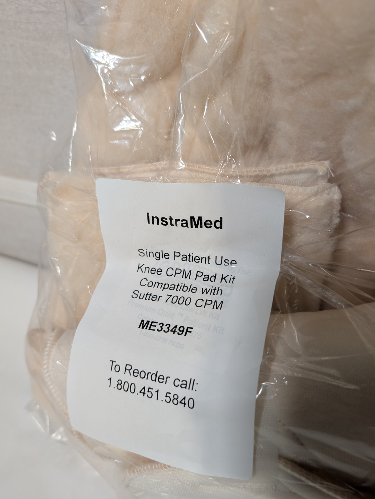 Instramed ME3349F single patient use knee CPM pad kit for Sutter 7000 CPM
