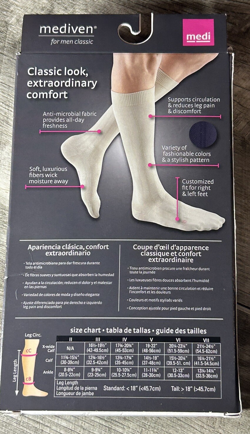Mediven Medical Men Classic Tan Calf Compression Sock size V New