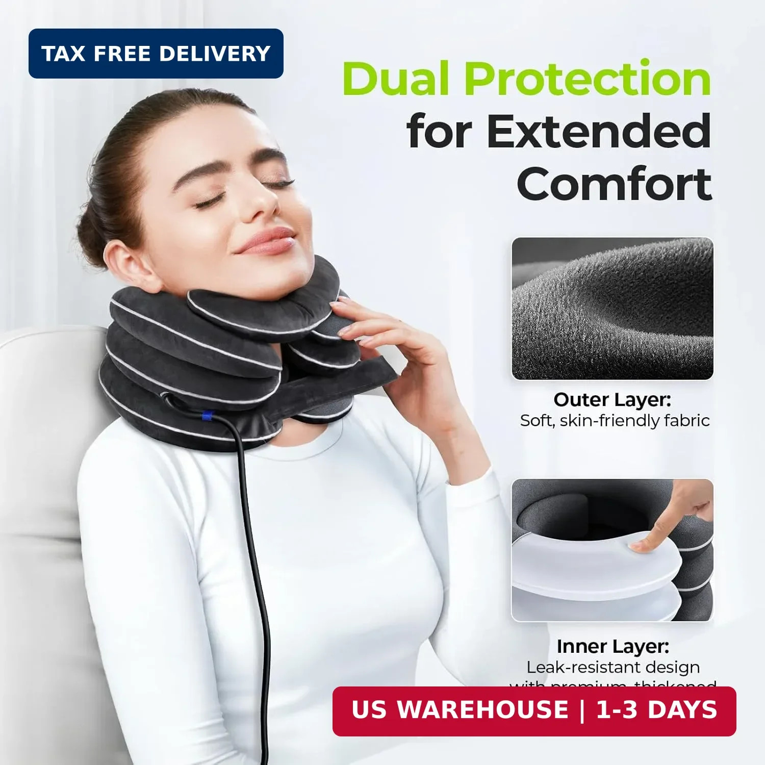 Inflatable Neck Stretcher for Cervical Traction, Cervical Stretcher with 3