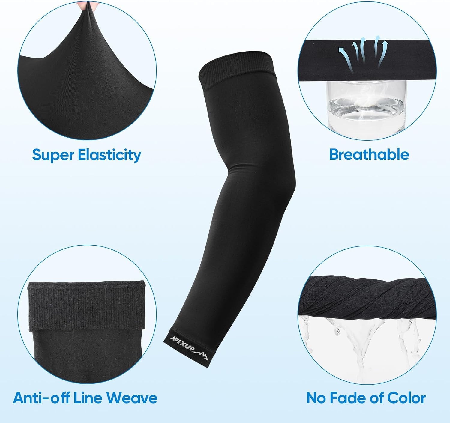 Sun Protection Cooling Arm Sleeves UPF 50 Outdoor Sports Compression