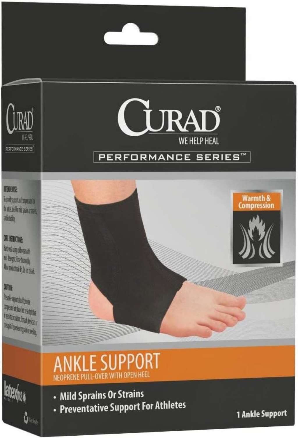 Curad Ankle Support Neoprene Pull-Over w/Open Heel X-Large
