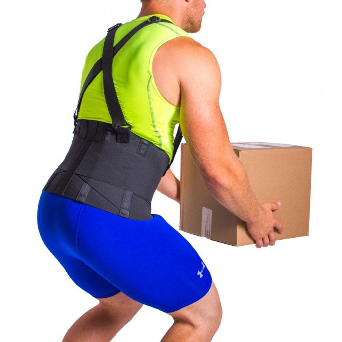 Heavy Duty Lift Lumbar Lower Back Waist Support Belt Brace Suspenders Sport
