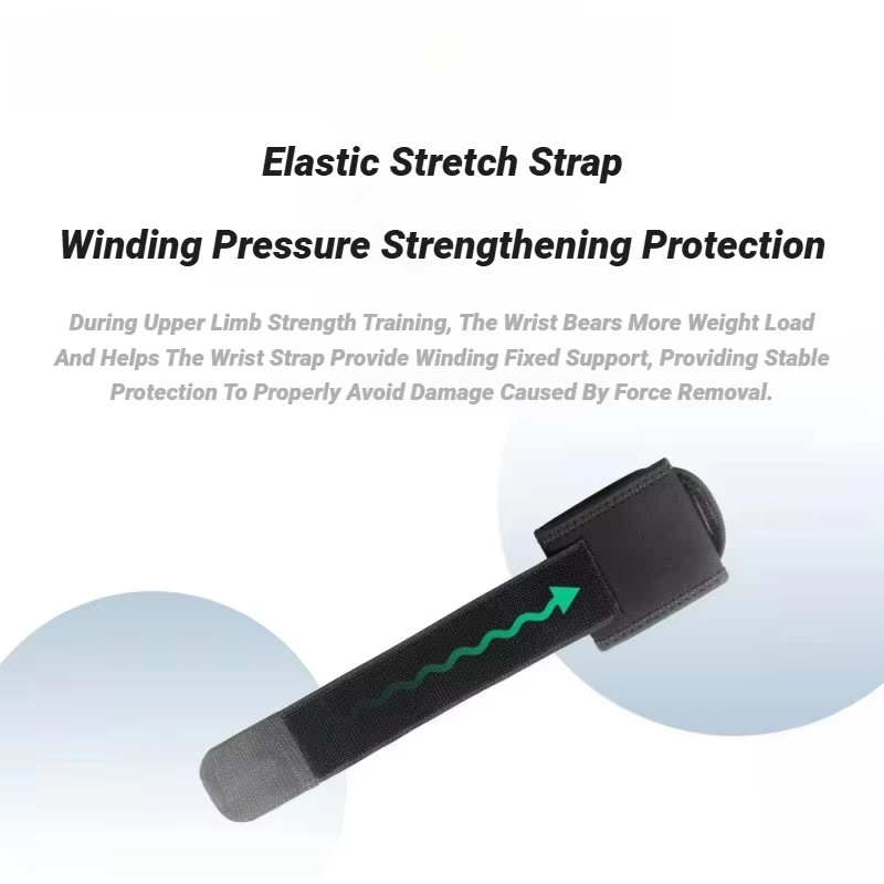 Black 2PC Fitness Wrist Straps Adjustable Strength Support Gym Wrap Brace Band