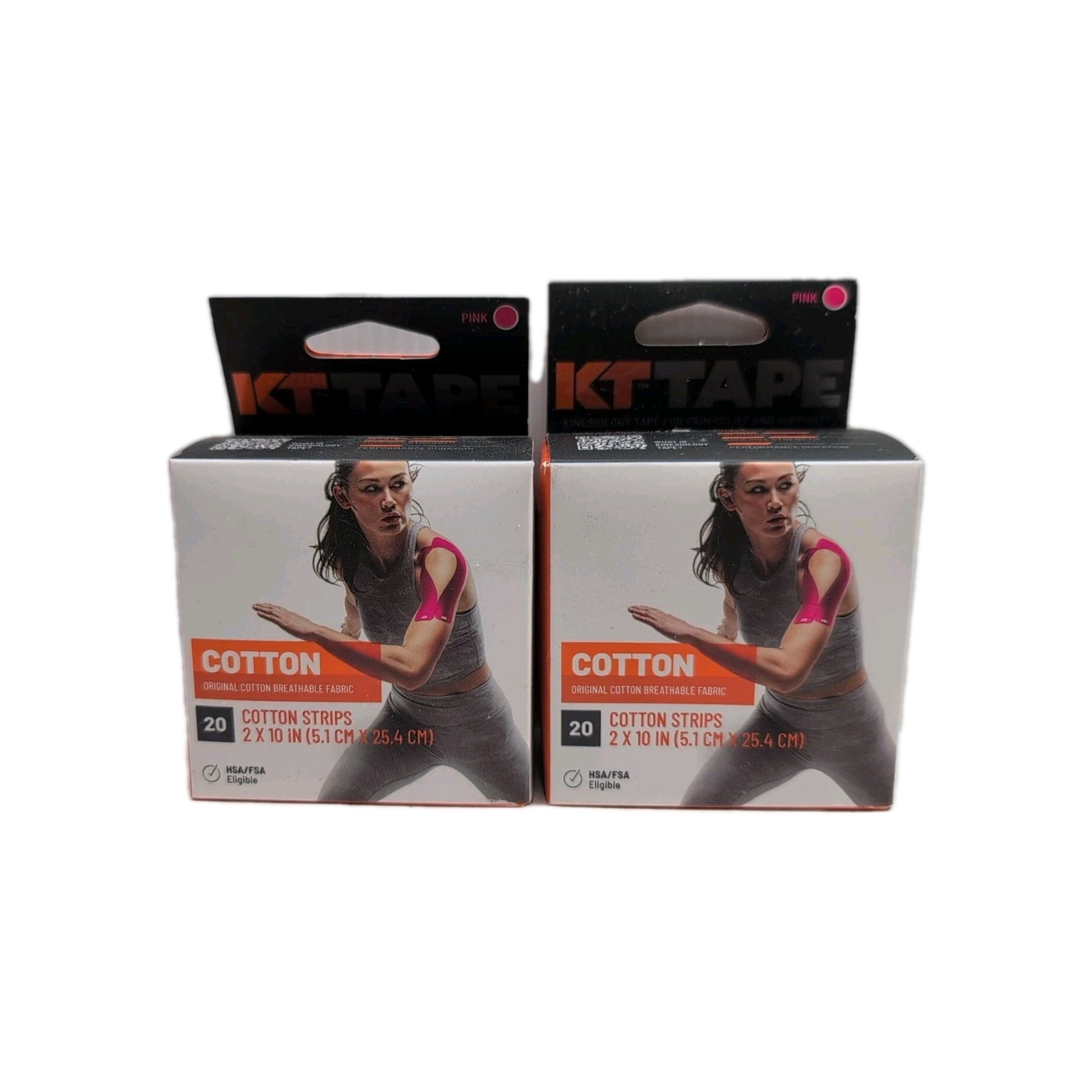(2) KT TAPE Original Cotton Elastic Kinesiology Therapeutic Tape (Pink) 20ct