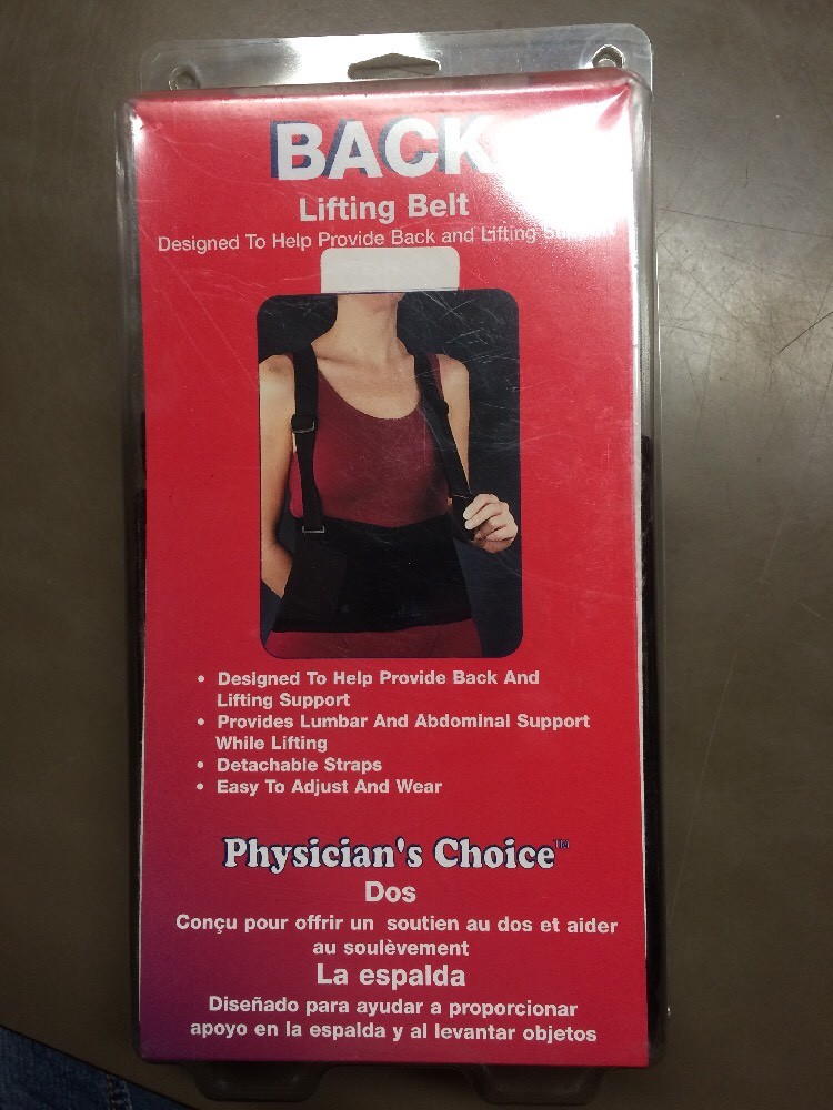 Physicians Choice Back Lifting Belt #5000-3033 Black Size Medium