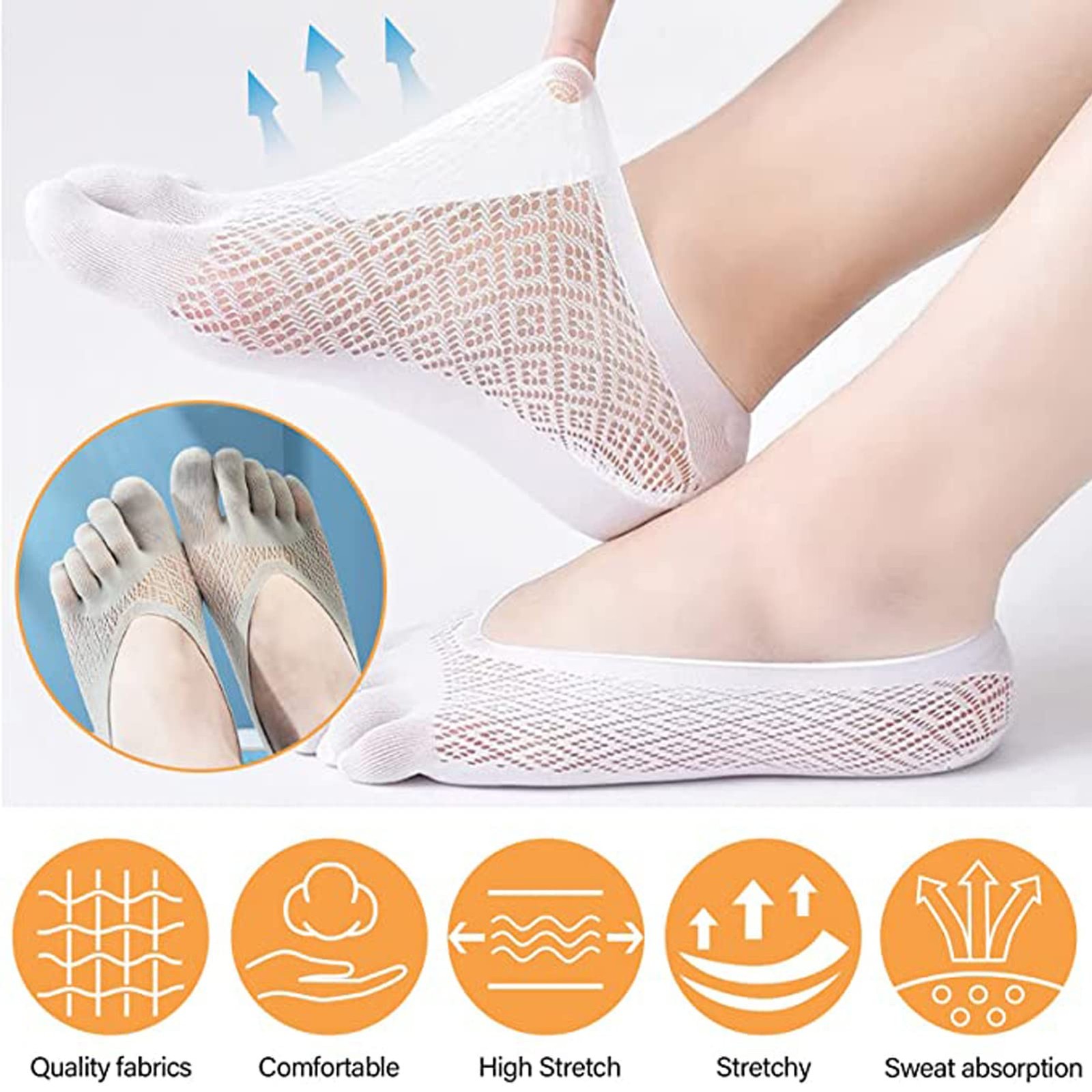 5 Pairs Sock Align Toe Socks for Bunion, Orthopedic Compression Toe Sock Wome…
