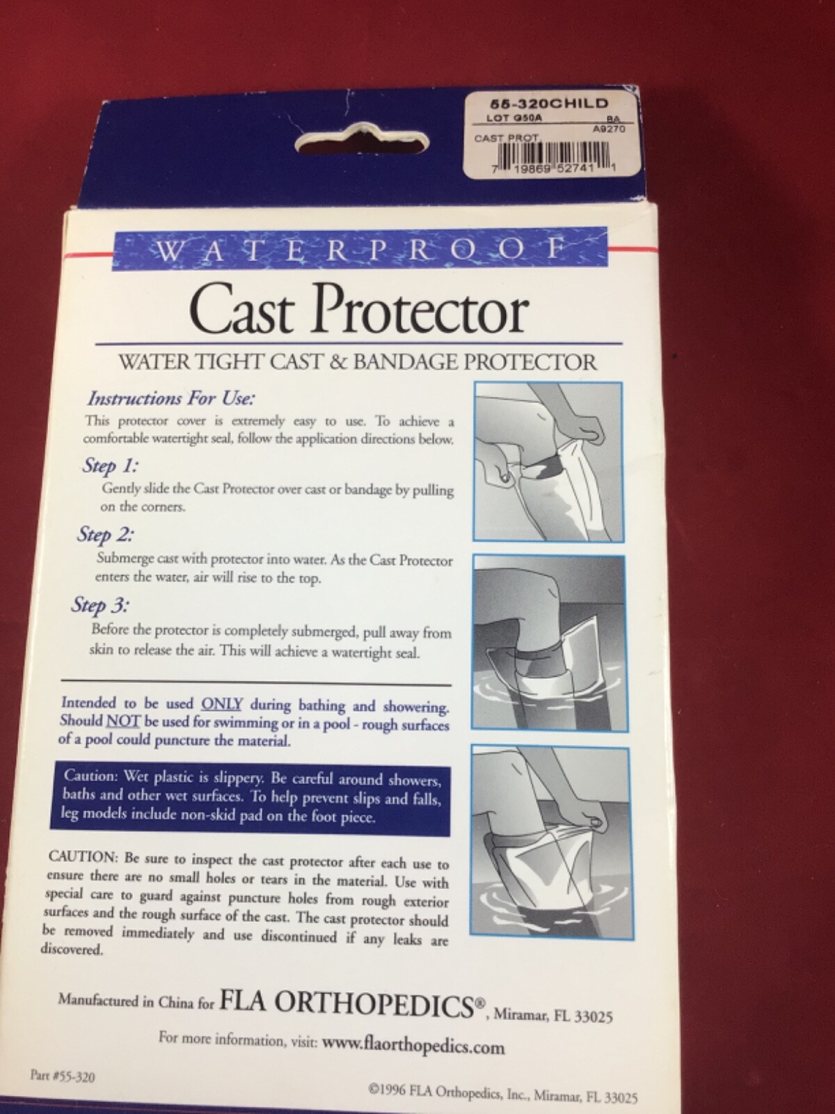 FLA Orthopedics Cast Protector Waterproof CHILD Half Leg Size NEW
