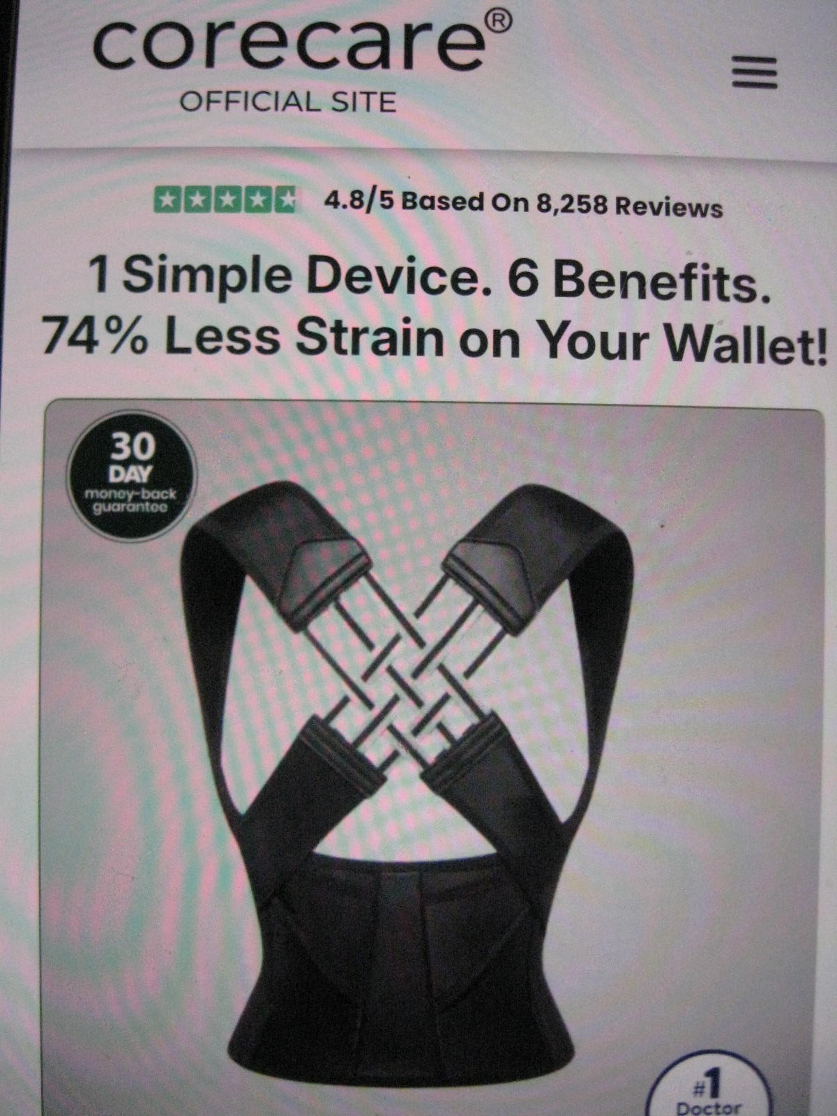 Corecare Posture Correcter Size M Medium New in Package