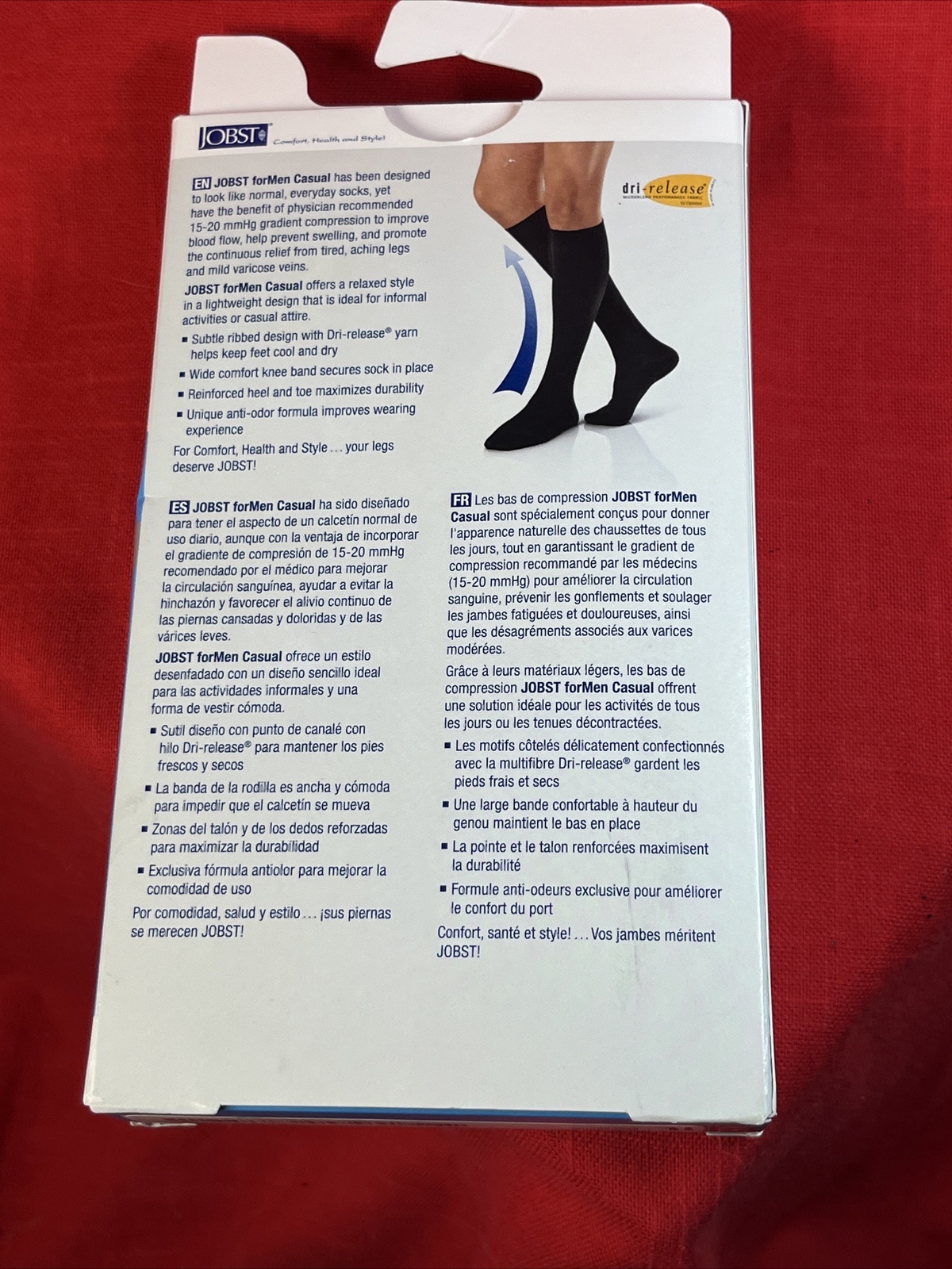 Jobst Men Mens Casual Compression Knee Socks 15-20 mmhg Support Khaki Med Tall