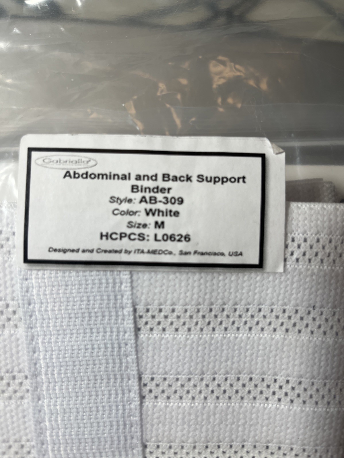 Gabrialla Abdominal &back Support Binder Unisex AB-309 Medium (Y31)