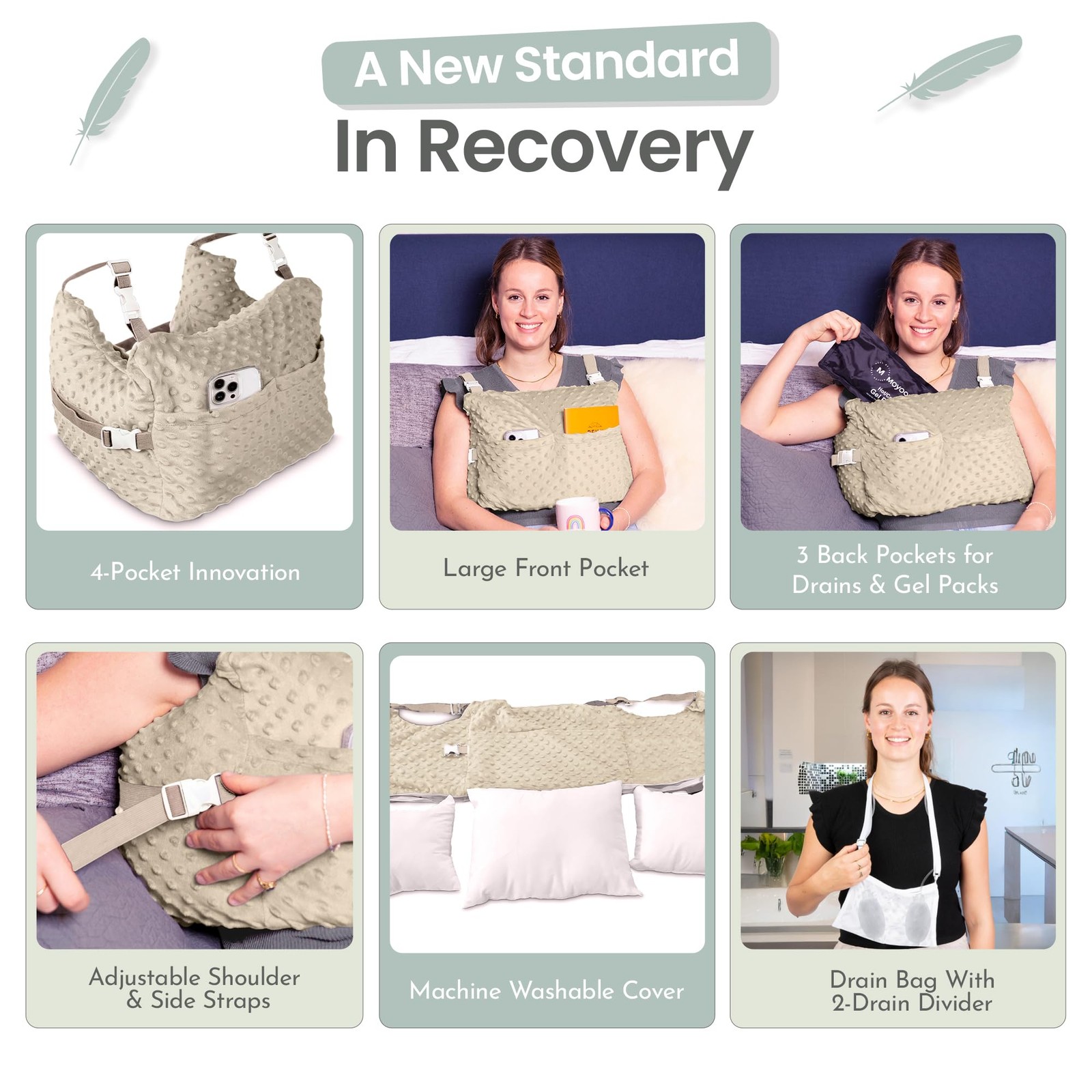 MOYOAMA Post Mastectomy Pillow – Hands-Free Protection with Secure Strap and …