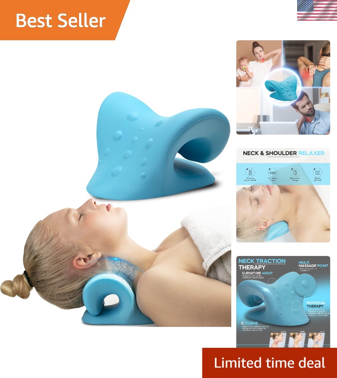 iBWYM Ergonomic Neck Stretcher – Cervical Traction for Pain Relief & Posture